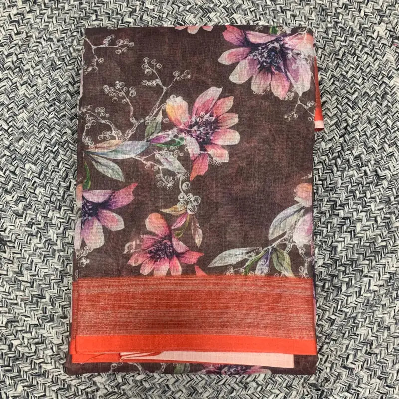 Linen Cotton Saree with Blouse