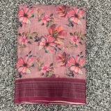 Linen Cotton Saree with Blouse