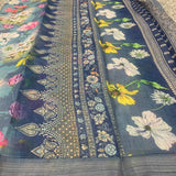 Linen Cotton Saree with Blouse