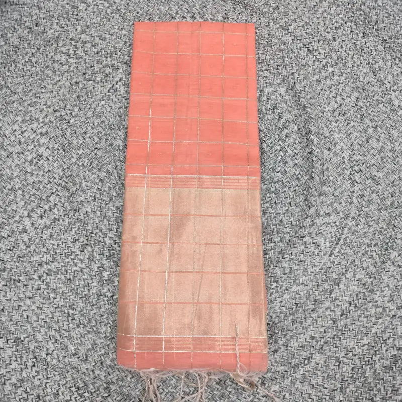 Soft raw silk with thread checks