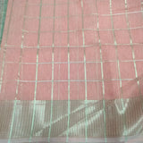 Soft raw silk with thread checks