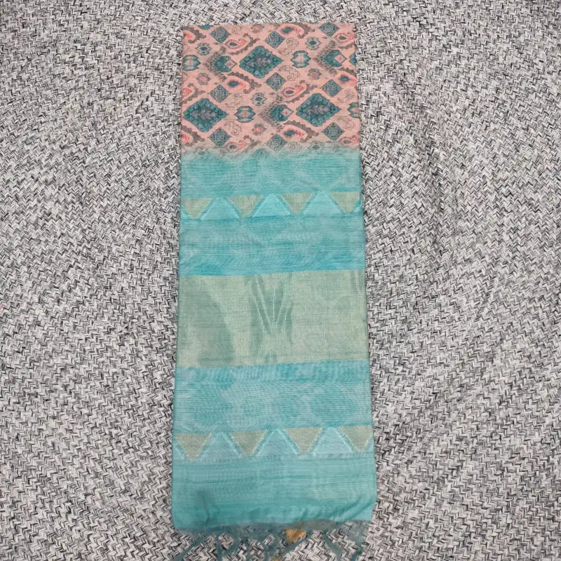 Soft raw silk with Zari Border