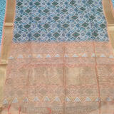 Soft raw silk with Zari Border
