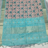 Soft raw silk with Zari Border