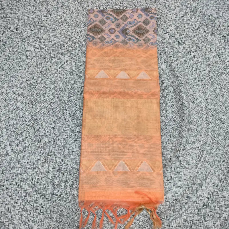 Soft raw silk with Zari Border