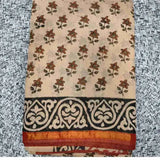 Chanderi Bagru Print Saree with Blouse - Cotton Saree