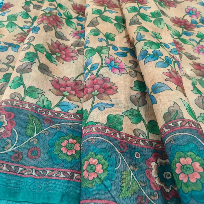 Kalamkari Cotton Saree with Blouse