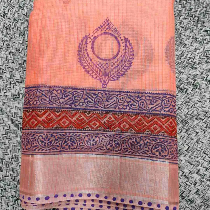 Kota Doriya Cotton Saree with Blouse - Cotton Saree