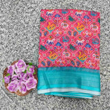 Linen Cotton Saree with Blouse - Cotton Saree