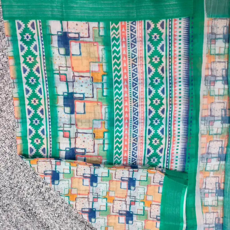 Linen Cotton Saree with Blouse