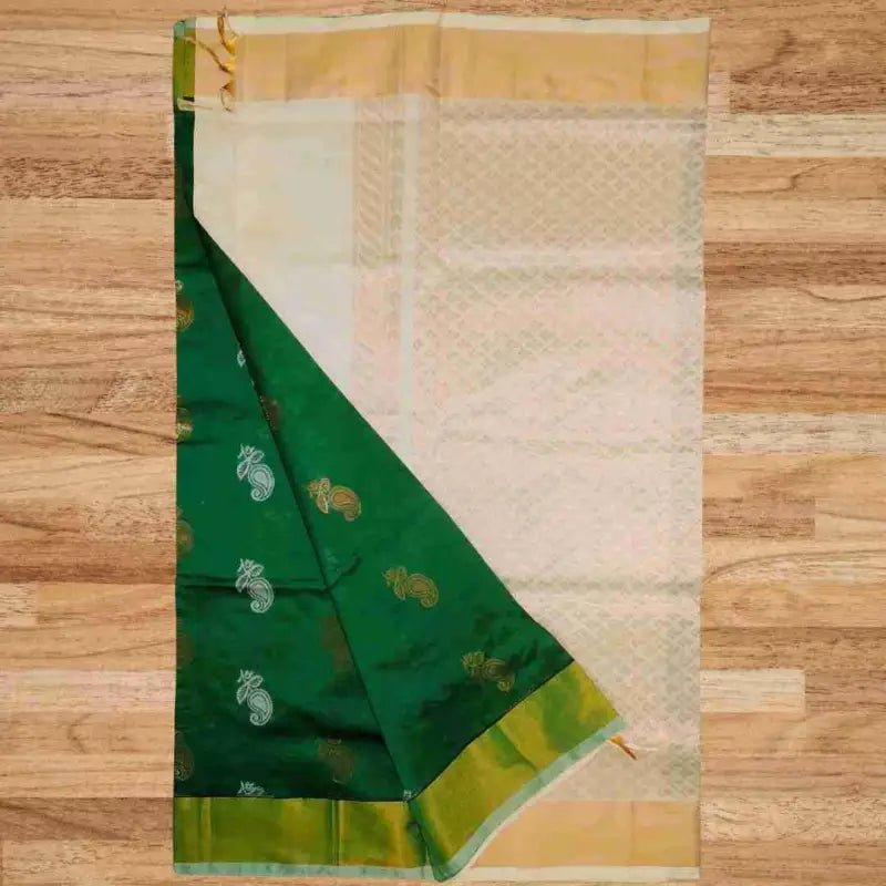 Semi Silk Cotton Saree - Thread and Zari Butta - Ananya's Vastralaya