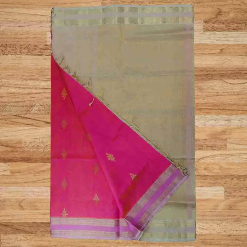 Traditional Silk Cotton Saree - Kollam Design - Ananya's Vastralaya